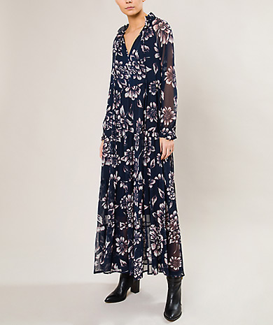 vestido comprido estampado floral